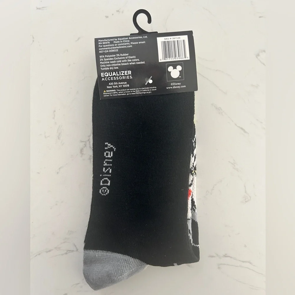 Disney Maleficent Crew Socks - Size 9-13, Unisex- NWT